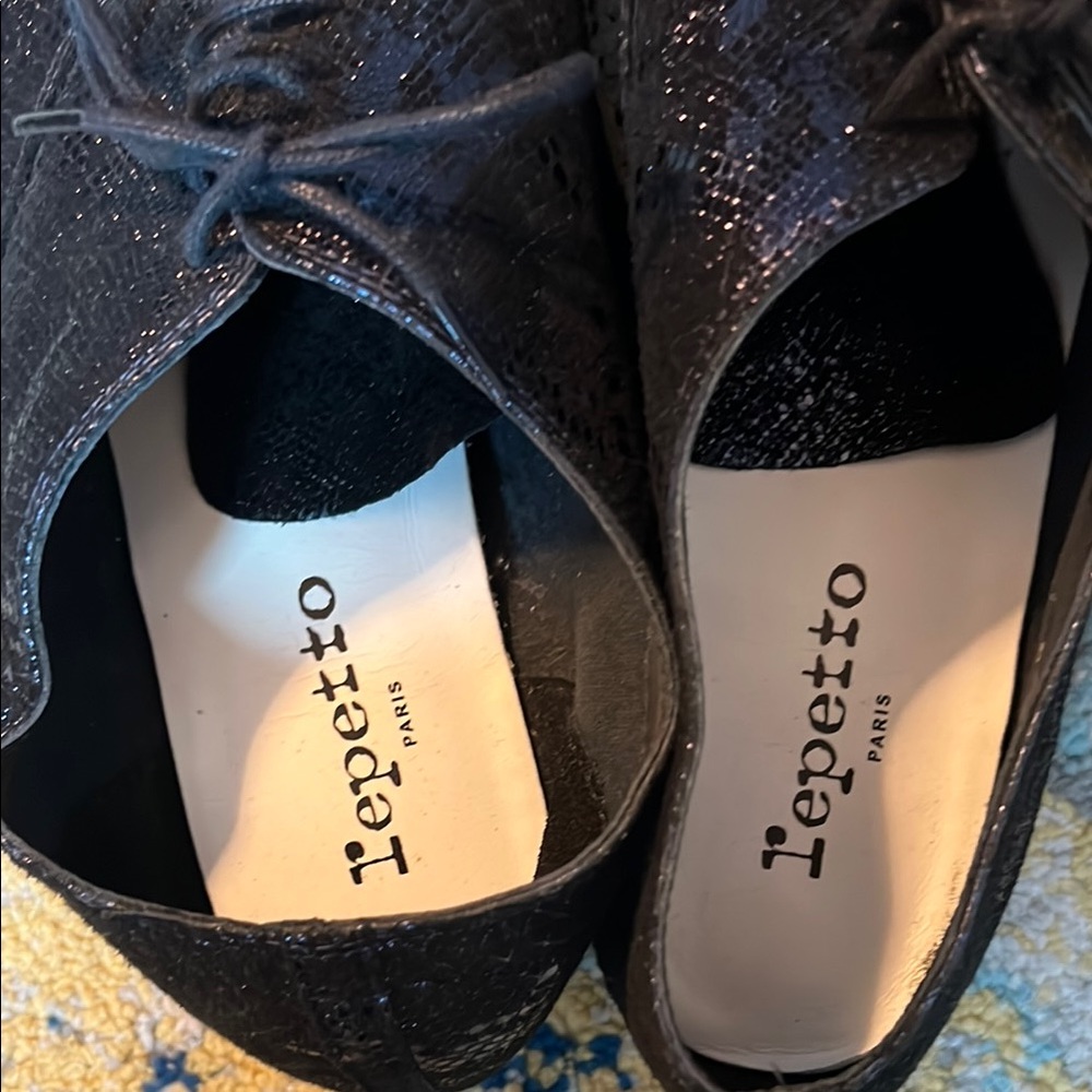 RARE Repetto Zizi metallic Midnight Blue Oxfords - Picture 4 of 7